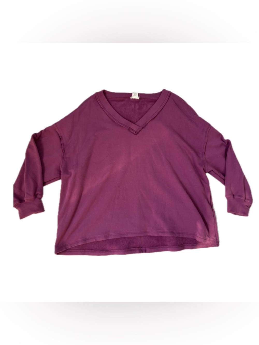 Women’s V-Neck Long Sleeve Top - Plum